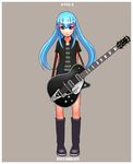  blue_hair boots gretsch guitar instrument long_hair original ryu_(ryu's_former_site) solo 