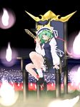  bad_id bad_pixiv_id green_eyes green_hair highres hitodama mizusaki_(tengoku) rod_of_remorse shiki_eiki sitting solo throne touhou 