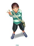  brown_hair male_focus original ryu_(ryu's_former_site) shoes shorts smile sneakers solo 