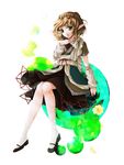  arm_warmers awa_toka bad_id bad_pixiv_id blonde_hair flower green_eyes mary_janes mizuhashi_parsee pointy_ears rose scarf shoes short_hair sitting solo touhou 