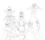  6+girls alice_margatroid buront crossover final_fantasy final_fantasy_xi geta greyscale hakurei_reimu haruichi highres kirisame_marisa monochrome multiple_girls mystia_lorelei patchouli_knowledge rumia ryu-san shameimaru_aya tengu-geta the_iron_of_yin_and_yang touhou 