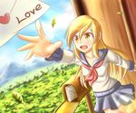  absurdres blonde_hair blush commentary derpy_hooves dior-zi flying_sweatdrops highres letter long_hair love_letter mailbox_(incoming_mail) my_little_pony my_little_pony_friendship_is_magic personification solo 