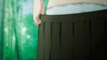  1girl animated animated_gif ass chouun_shiryuu ikkitousen long_hair panties skirt socks solo underwear undressing white_hair white_panties 