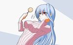  breasts large_breasts long_hair lyrical_nanoha mahou_shoujo_lyrical_nanoha mahou_shoujo_lyrical_nanoha_a's red_eyes reinforce ribbed_sweater sigh silver_hair solo sweater tappa_(esperanza) turtleneck 
