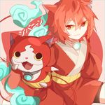  animal_ears bad_id bad_pixiv_id cat cat_ears character_name fire haramaki jibanyan male_focus multiple_tails notched_ear personification red_hair shouen_kigashi solo tail tail-tip_fire two_tails yellow_sclera youkai youkai_watch 
