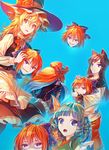  animal_ears apron black_dress blonde_hair blue_eyes blue_hair braid brown_eyes brown_hair capelet curly_hair disembodied_head dress evil_smile hat head_fins imaizumi_kagerou japanese_clothes kimono kirisame_marisa long_hair long_sleeves looking_at_viewer multiple_girls one_eye_closed puffy_short_sleeves puffy_sleeves red_eyes red_hair red_skirt sekibanki shaded_face short_hair short_sleeves side_braid skirt smile touhou wakasagihime wavy_hair white_dress witch_hat wolf_ears yellow_eyes zounose 