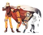  age_progression artist_request bandaged_arm blonde_hair cloak forehead_protector multiple_persona naruto naruto:_the_last naruto_shippuuden spiked_hair toeless_boots uzumaki_naruto whiskers yurichi_(artist) 