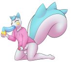  2019 alpha_channel anglo anthro anthrofied backsack balls bottomless butt clothed clothing digital_media_(artwork) erection fur girly humanoid_penis kneeling male male/male mammal nintendo open_mouth oral pachirisu penetration penis pok&eacute;mon pok&eacute;mon_(species) rodent sciurid simple_background solo thick_thighs tongue tongue_out transparent_background video_games wide_hips yellow_eyes zale_(purplebird) 