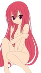  1girl absurdres claire_rouge highres hips legs long_hair navel nude open_mouth photoshop red_eyes red_hair seirei_tsukai_no_blade_dance thighs vector_trace 