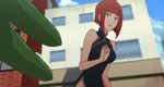  1girl animated animated_gif kurumaki_zakuro red_hair yozakura_quartet 