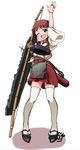  akagi_(kantai_collection) akagi_(kantai_collection)_(cosplay) amami_haruka ass_visible_through_thighs brown_hair cosplay green_eyes idolmaster idolmaster_(classic) japanese_clothes kantai_collection long_hair one_eye_closed shift_(waage) solo 