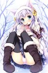  :o animal_ears belt_boots black_legwear blue_eyes blush boots breath brown_footwear coat fur_boots fur_trim gloves hat long_hair looking_at_viewer original panties pigeon-toed pink_panties purple_hair scarf sitting skirt snow_boots snowflakes snowing solo tail tateha_(marvelous_grace) thighhighs underwear winter_clothes winter_coat 