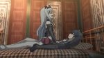  1boy 1girl animated animated_gif girl_on_top kasuga_arata lowres seven) sora_(trinity_seven) trinity_seven 