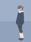  black_legwear blue_eyes blue_hair coat double-breasted earmuffs hat inazuma_eleven_(series) inazuma_eleven_go leg_warmers negative_space pantyhose pleated_skirt scarf short_hair simple_background skirt solo sorano_aoi standing winter yuma_(kuroba_tsuto) 