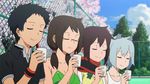  1boy animated animated_gif hiizumi_akina isone_kotoha multiple_girls nanami_ao tatebayashi_kana tatebayashi_mina yarizakura_hime yozakura_quartet 