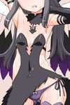  :o akemi_homura akuma_homura anchor armpits arms_up bare_shoulders bow bow_panties bukkake commentary_request controller cum detached_collar dress elbow_gloves flat_chest gloves head_out_of_frame long_hair mahou_shoujo_madoka_magica mahou_shoujo_madoka_magica_movie open_mouth panties parted_lips purple_panties shinama side-tie_panties solo spoilers standing teeth thighhighs underwear wet wings 