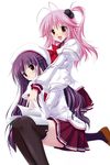  2girls absurdres atelier_kaguya choco_chip highres long_hair multiple_girls open_mouth pink_hair purple_hair 