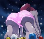  aino_megumi all_fours barefoot feet from_behind happinesscharge_precure! haruyama_kazunori ponytail precure pubic_hair red_hair short_hair solo 