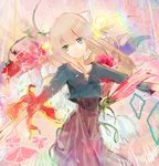  blonde_hair dress flower green_eyes highres kazuka long_hair original smile solo 