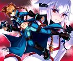  abs ayaka004 azure_striker_gunvolt boots braid character_request child gunvolt highres himitaka navel pistol 