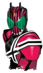  armor bad_id bad_pixiv_id bodysuit bushizawa highres kamen_rider kamen_rider_dcd kamen_rider_decade looking_at_viewer male_focus simple_background solo upper_body white_background 