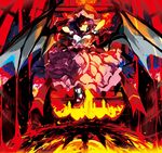  bat_wings blood fire remilia_scarlet solo toriko_(hatoriko) touhou wings 