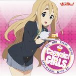  album_cover artist_request blonde_hair blue_eyes cover k-on! kotobuki_tsumugi long_hair official_art school_uniform solo teapot 