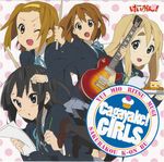  akiyama_mio album_cover artist_request bangs black_eyes black_hair blonde_hair blue_eyes blunt_bangs brown_eyes brown_hair cover guitar hairband highres hime_cut hirasawa_yui instrument k-on! kotobuki_tsumugi left-handed long_hair multiple_girls official_art pantyhose pencil school_uniform short_hair tainaka_ritsu teapot wooden_pencil 