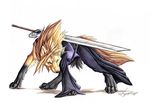  aqua_eyes buster_sword cloud_strife cosplay final_fantasy final_fantasy_vii lyanti solo sword weapon wolf 