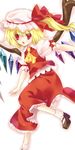  bad_id bad_pixiv_id blonde_hair flandre_scarlet hat highres mary_janes one_side_up ponytail red_eyes shoes short_hair solo tokira_nozumi touhou wings 