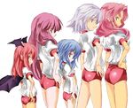  alternate_costume blue_eyes buruma gym_uniform hand_on_hip head_wings hong_meiling izayoi_sakuya koakuma looking_back multiple_girls patchouli_knowledge purple_hair red_eyes remilia_scarlet silver_hair touhou wings yohane 