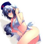  blue_eyes bra hat lingerie shin_(new) silver_hair solo touhou underwear yagokoro_eirin 