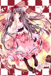  amelie-san_(nogi_takayoshi) animal_ears black_hair bow cat cat_ears frills hair_bow hair_ornament hair_ribbon hairclip hakama japanese_clothes lolita_fashion long_hair looking_at_viewer nogi_takayoshi original pink_hakama red_eyes ribbon skirt solo very_long_hair wa_lolita 