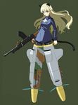  animal_ears bad_id bad_pixiv_id black_legwear blonde_hair bren_lmg cat_ears cat_tail cravat eyebrows full_body glasses green_background gun holding holding_gun holding_weapon long_hair long_sleeves military military_uniform pantyhose perrine_h_clostermann shiratama_(hockey) simple_background solo strike_witches striker_unit tail uniform weapon world_witches_series yellow_eyes 