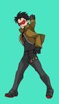  1boy batman_(series) bodysuit dc_comics domino_mask jacket jason_todd mask pokemon red_hood red_hood_(dc) solo 