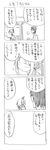  1girl 4koma blush comic cool-kyou_shinja danna_ga_nani_wo_itte_iru_ka_wakaranai_ken glasses greyscale long_hair monochrome open_mouth translation_request tsunashi_hajime tsunashi_kaoru 