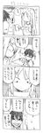  1girl 4koma blush comic cool-kyou_shinja danna_ga_nani_wo_itte_iru_ka_wakaranai_ken glasses greyscale long_hair monochrome open_mouth translation_request tsunashi_hajime tsunashi_kaoru 