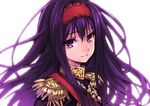  asagiri_no_miko epaulettes hairband hiruko_(asagiri_no_miko) long_hair matsuryuu medal purple_eyes purple_hair sash solo uniform 