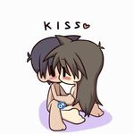  1boy 1girl animated animated_gif censored chibi ikkyuu kamasutra kiss lowres 