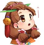  brown_eyes brown_hair flower open_mouth sekaiju_no_meikyuu sekaiju_no_meikyuu_4 short_hair solo suno_(imydream) surprised xiuan_(sekaiju) 