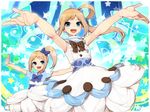  blue_eyes blush character_request dress fukuhara_ann hitoto long_hair multiple_girls outstretched_arms pretty_(series) pretty_rhythm pretty_rhythm_rainbow_live short_hair side_ponytail smile spread_arms 