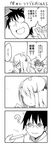  1girl 4koma blush comic cool-kyou_shinja danna_ga_nani_wo_itte_iru_ka_wakaranai_ken glasses greyscale highres long_hair monochrome open_mouth translation_request tsunashi_hajime tsunashi_kaoru 