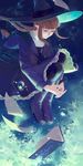  bangs blunt_bangs book boots braid brown_hair bubble dress hat oounabara_to_wadanohara pointy_ears rj_(lingshih10) sailor_dress sidelocks solo twin_braids underwater wadanohara witch witch_hat 