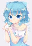  bad_id bad_pixiv_id blue_eyes blue_hair blush bow bunny cirno hair_bow ice ice_wings looking_at_viewer momoirone scarf short_hair smile snow_bunny solo touhou wings 