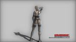  1girl arm_up ass blonde_hair catsuit from_behind laughing_octopus metal_gear metal_gear_(series) metal_gear_solid metal_gear_solid_4 short_hair 
