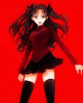  bad_id bad_pixiv_id blue_eyes brown_hair fate/stay_night fate_(series) ratatouille_(06ten) solo thighhighs toosaka_rin two_side_up 