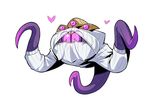  exaxuxer heart highres league_of_legends meme_attire monster no_humans one-eyed open-chest_sweater purple_eyes purple_skin ribbed_sweater slit_pupils solo sweater tentacles vel'koz white_background 