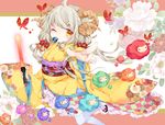  bad_id bad_pixiv_id brown_eyes brown_hair candy chico152 chinese_zodiac food garter_straps horns japanese_clothes kimono light_stick lollipop long_hair mouth_hold new_year one_eye_closed original pointing sandals sheep solo thighhighs twintails year_of_the_goat 