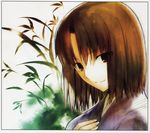  brown_eyes brown_hair highres kara_no_kyoukai official_art ryougi_shiki short_hair solo takeuchi_takashi 