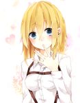  blonde_hair blue_eyes blush christa_renz heart long_hair looking_at_viewer saeki_sora shingeki_no_kyojin solo upper_body 